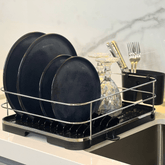 Escorredor de Louças Preto e Cromado - Ela Decora